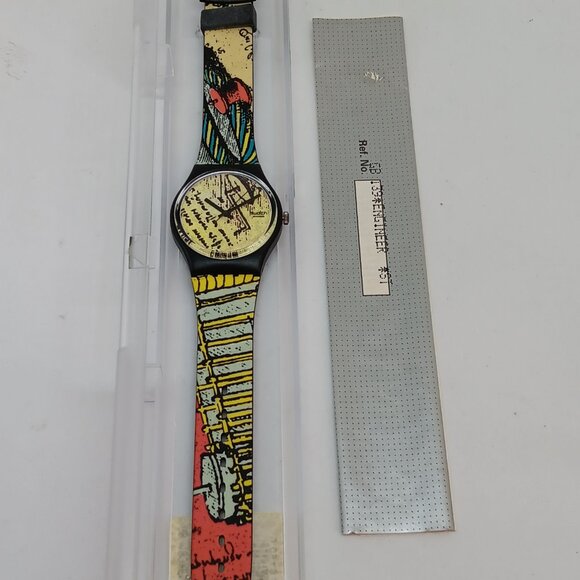 VINTAGE 1990 Swatch GB139 "Engineer" 34mm Swiss Watch STRAP SPLIT - Picture 9 of 10